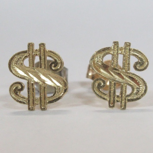 authentic 14k yellow gold $$ post EARRIINGS